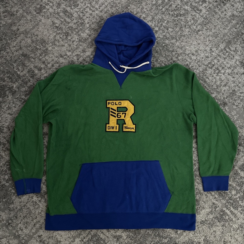 Polo Ralph Lauren Letterman Spellout Fleece Hoodie‎ Sweatshirt Brushed Men 3XLT
